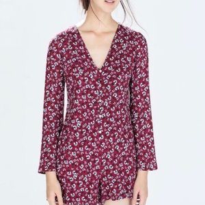 Zara Maroon Floral Romper